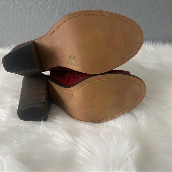 Vince Camuto| Klova Merlot Red Suede Block‎ Heels - Picture 12 of 14